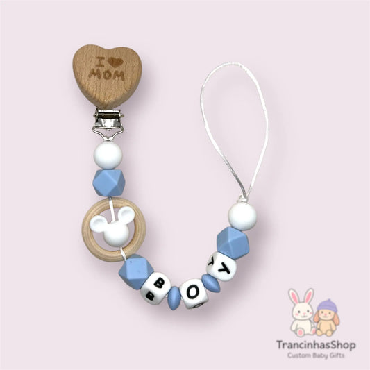 Personalisierte Schnullerkette mit Wunschname, Clip & Farbwahl🩷🩵🤍 TrancinhasShop